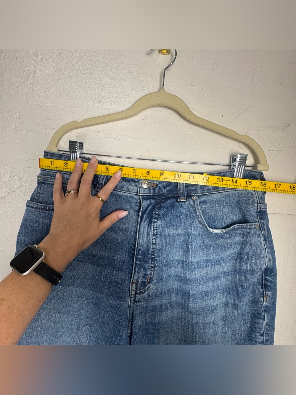 Madewell High-Rise Curvy flared Wide Leg Jeans in medium blue Wash Size 30 - Picture 5 of 13